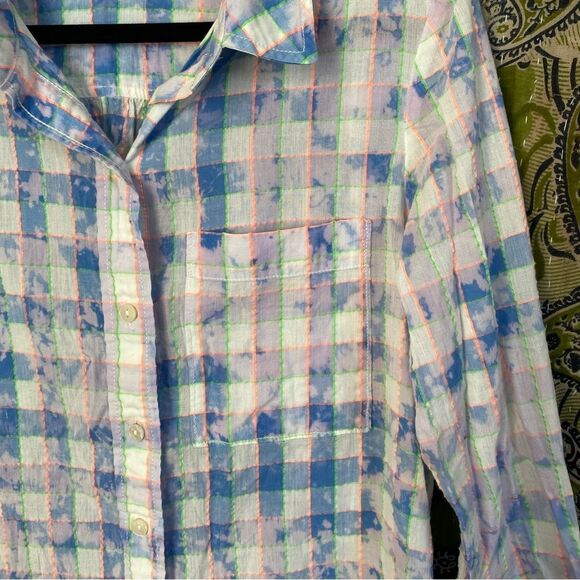 Pilcro x Anthropologie The Cate Tie-Dye Button Down Top Size Medium - Picture 10 of 16